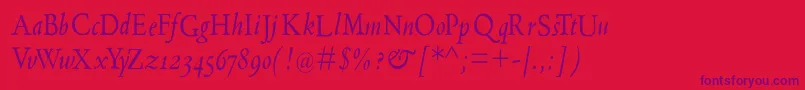 Nearaldus Font – Purple Fonts on Red Background