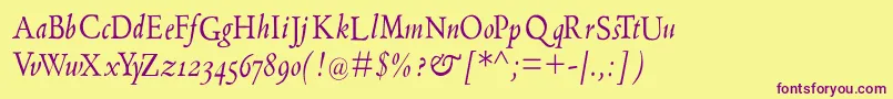Nearaldus Font – Purple Fonts on Yellow Background