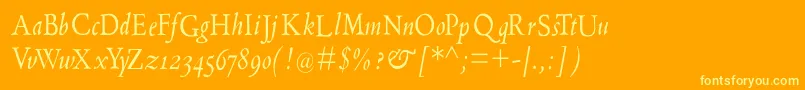 Nearaldus Font – Yellow Fonts on Orange Background