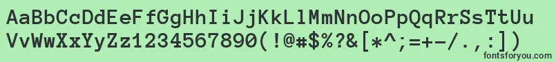 AnonymousProBold Font – Black Fonts on Green Background
