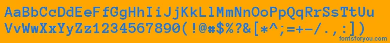 AnonymousProBold-Schriftart – Blaue Schriften auf orangefarbenem Hintergrund