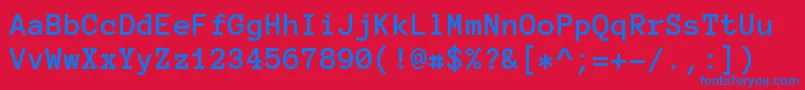 フォントAnonymousProBold – 赤い背景に青い文字