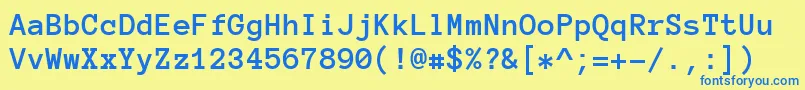 AnonymousProBold Font – Blue Fonts on Yellow Background