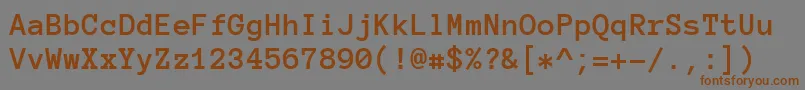 AnonymousProBold-fontti – ruskeat fontit harmaalla taustalla