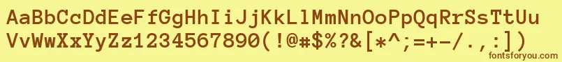 AnonymousProBold Font – Brown Fonts on Yellow Background