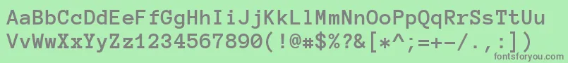 AnonymousProBold Font – Gray Fonts on Green Background