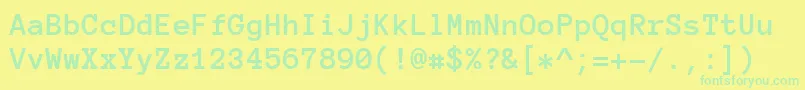 AnonymousProBold Font – Green Fonts on Yellow Background