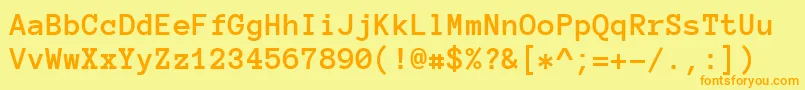 AnonymousProBold Font – Orange Fonts on Yellow Background