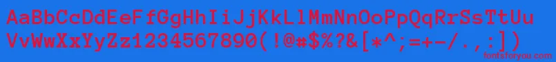 AnonymousProBold Font – Red Fonts on Blue Background