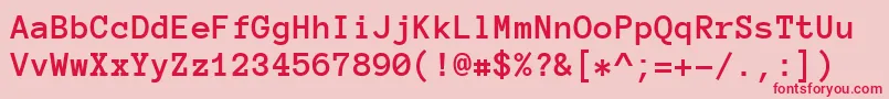 AnonymousProBold Font – Red Fonts on Pink Background
