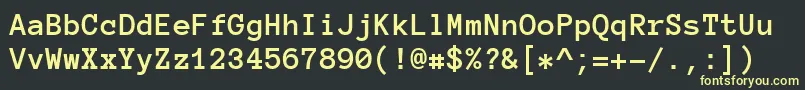 AnonymousProBold Font – Yellow Fonts on Black Background