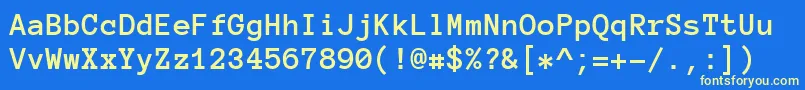 Fonte AnonymousProBold – fontes amarelas em um fundo azul