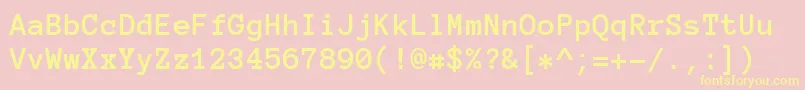 AnonymousProBold Font – Yellow Fonts on Pink Background