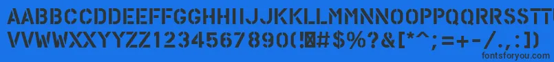 PfstampsproSolid-Schriftart – Schwarze Schriften auf blauem Hintergrund