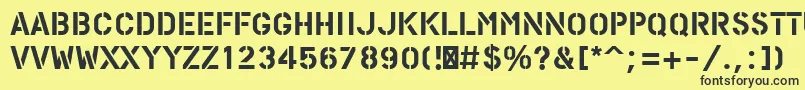 PfstampsproSolid Font – Black Fonts on Yellow Background