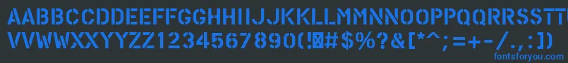 PfstampsproSolid Font – Blue Fonts on Black Background