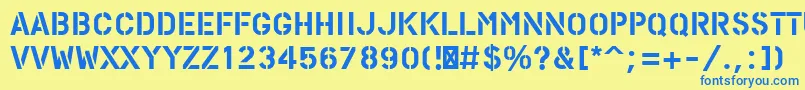 fuente PfstampsproSolid – Fuentes Azules Sobre Fondo Amarillo