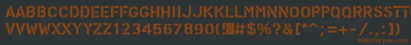 PfstampsproSolid Font – Brown Fonts on Black Background