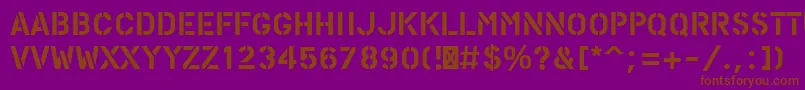PfstampsproSolid Font – Brown Fonts on Purple Background