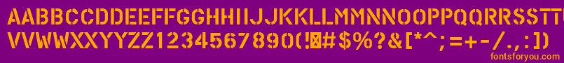 PfstampsproSolid Font – Orange Fonts on Purple Background