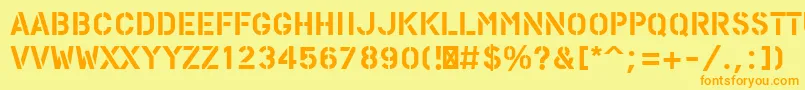 PfstampsproSolid Font – Orange Fonts on Yellow Background
