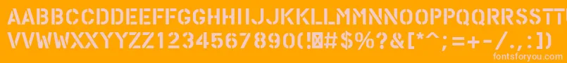 PfstampsproSolid Font – Pink Fonts on Orange Background