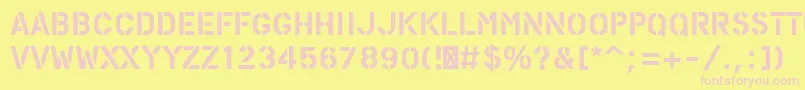 PfstampsproSolid Font – Pink Fonts on Yellow Background