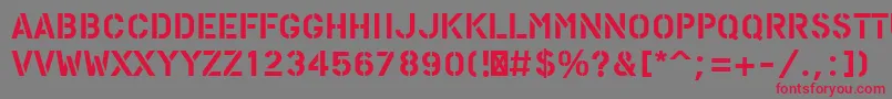 PfstampsproSolid Font – Red Fonts on Gray Background