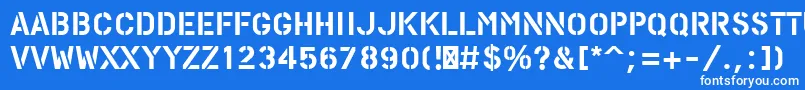 PfstampsproSolid Font – White Fonts on Blue Background