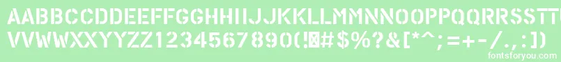 PfstampsproSolid Font – White Fonts on Green Background