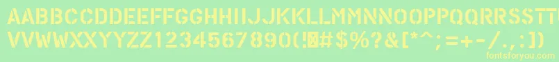 PfstampsproSolid Font – Yellow Fonts on Green Background