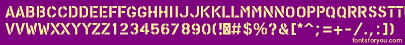 PfstampsproSolid Font – Yellow Fonts on Purple Background