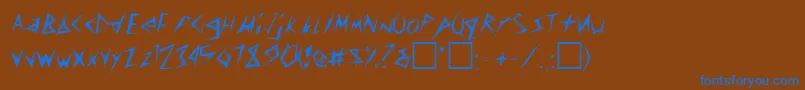 フォントConstantRegular – 茶色の背景に青い文字
