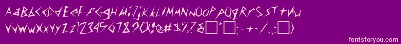 フォントConstantRegular – 紫の背景にピンクのフォント