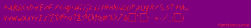 フォントConstantRegular – 紫の背景に赤い文字
