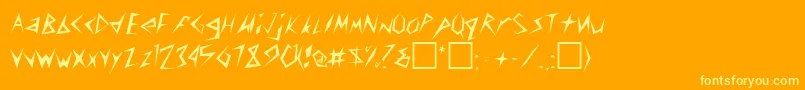 フォントConstantRegular – オレンジの背景に黄色の文字