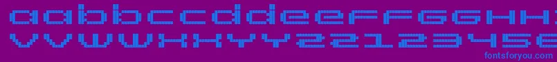 RtScreenloft8Bold-fontti – siniset fontit violetilla taustalla