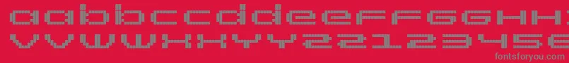 RtScreenloft8Bold-fontti – harmaat kirjasimet punaisella taustalla