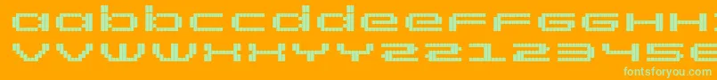 RtScreenloft8Bold Font – Green Fonts on Orange Background