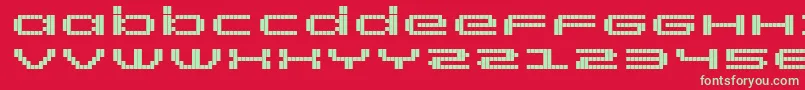 フォントRtScreenloft8Bold – 赤い背景に緑の文字