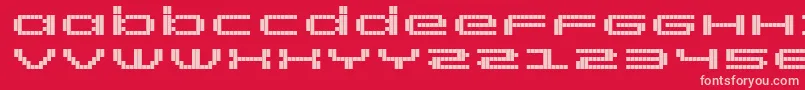 RtScreenloft8Bold-Schriftart – Rosa Schriften auf rotem Hintergrund