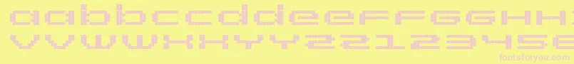 RtScreenloft8Bold-fontti – vaaleanpunaiset fontit keltaisella taustalla