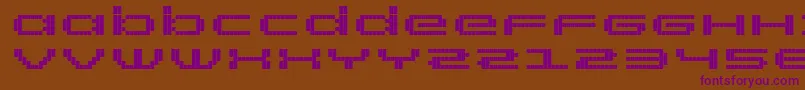 RtScreenloft8Bold Font – Purple Fonts on Brown Background