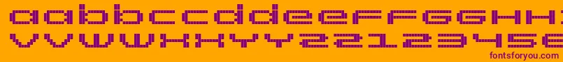 RtScreenloft8Bold-Schriftart – Violette Schriften auf orangefarbenem Hintergrund