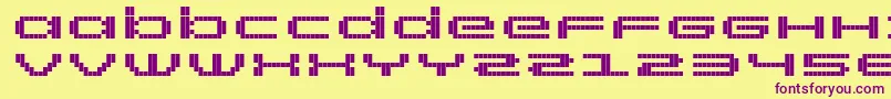 RtScreenloft8Bold-fontti – violetit fontit keltaisella taustalla