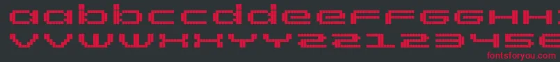 フォントRtScreenloft8Bold – 黒い背景に赤い文字