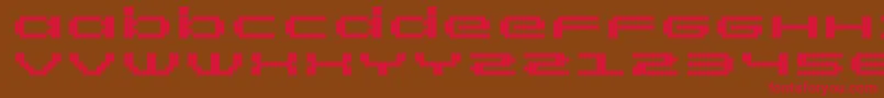 フォントRtScreenloft8Bold – 赤い文字が茶色の背景にあります。