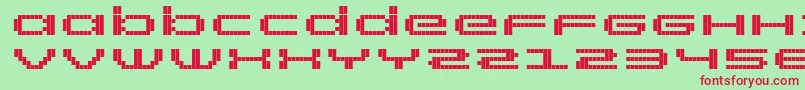 フォントRtScreenloft8Bold – 赤い文字の緑の背景