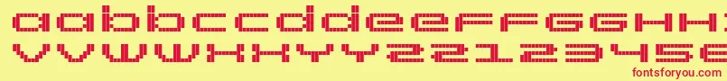 RtScreenloft8Bold-fontti – punaiset fontit keltaisella taustalla