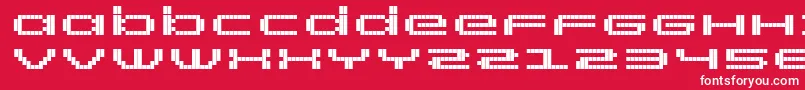 RtScreenloft8Bold-Schriftart – Weiße Schriften auf rotem Hintergrund